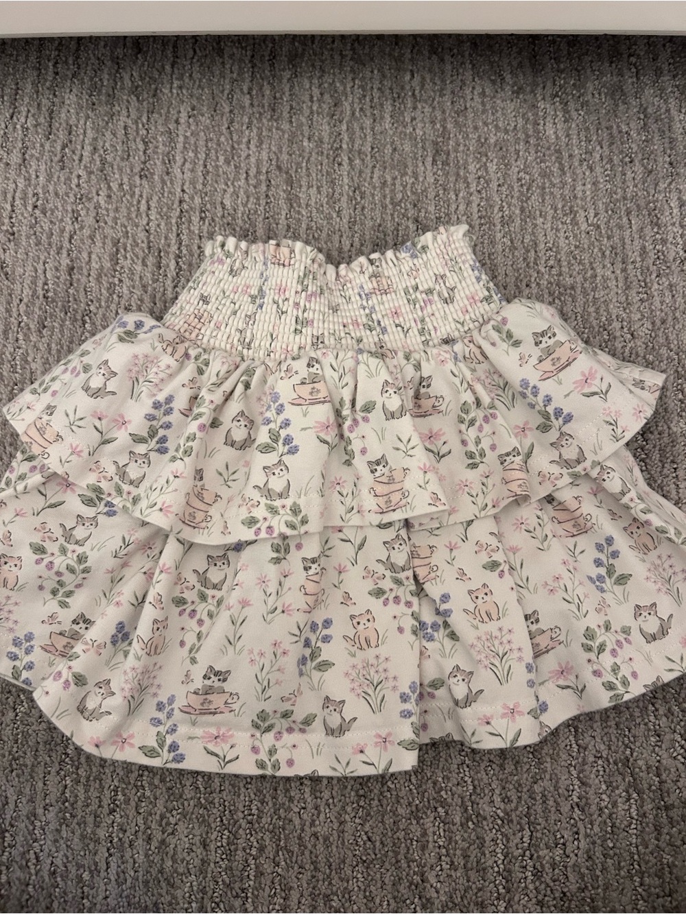 Jamie Kay Blush Pink Tee with Cream Floral Tiered Skirt - Picture 2 of 6